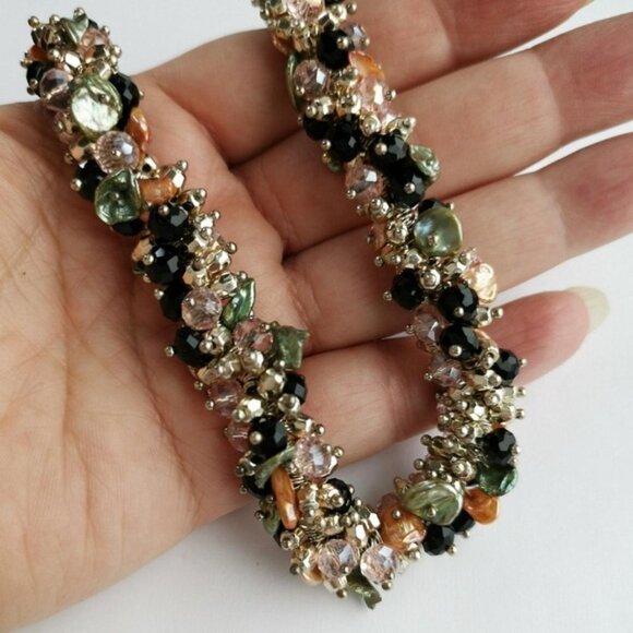 sold Keshi Pearl and crystal necklace in sterling silver 🆕 - Picture 3 of 8